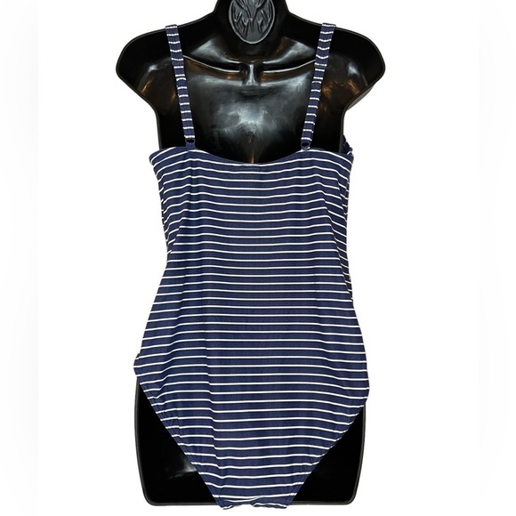 NIP Tuck Blue and White Twist Tummy Control One Piece Swimsuit Large (12) - Picture 4 of 7